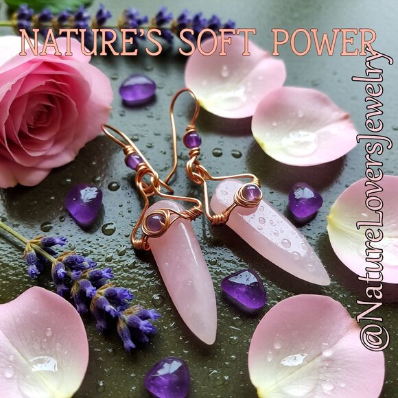 Romantic Feminine Essence Pink Petal Dangle Earrings! Celebrate Spring & Easter - Picture 9 of 10